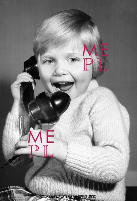 : Studio portrait, little boy on the phone : Studio portrait, little boy on the phone
