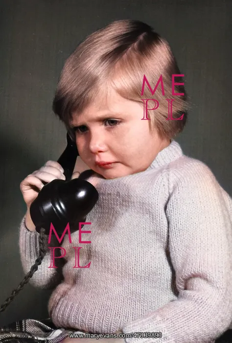 : Studio portrait, little boy on the phone : Studio portrait, little boy on the phone