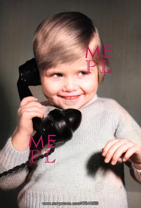 : Studio portrait, little boy on the phone : Studio portrait, little boy on the phone