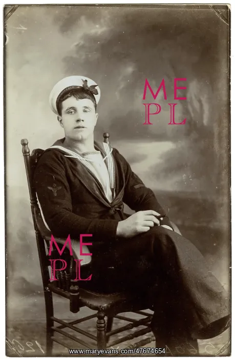 : Studio portrait of a sailor, HMS Indomitable, WW1 : Studio portrait of a sailor, HMS Indomitable, WW1