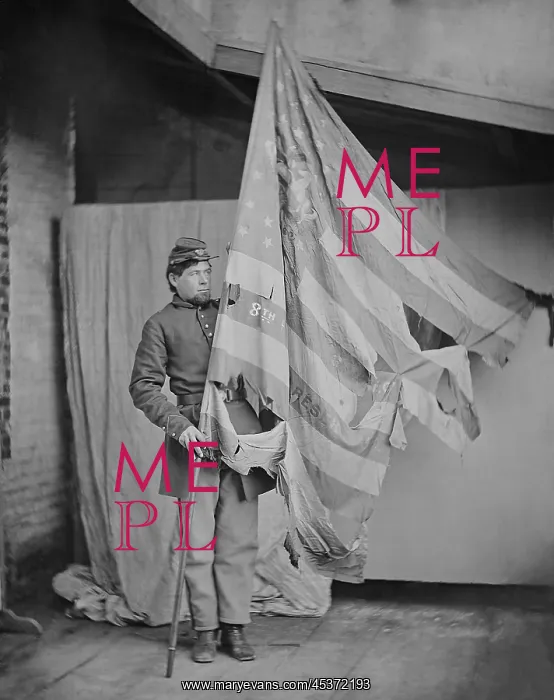 : Studio portrait of a Union soldier with the : Studio portrait of a Union soldier with the