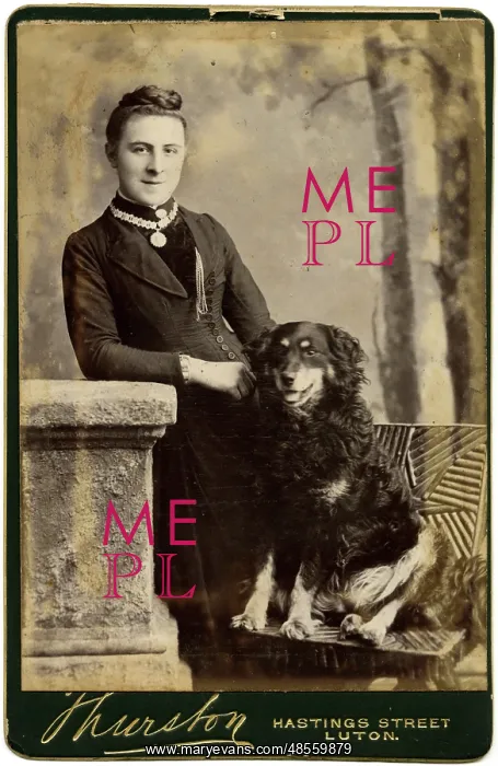  : Studio portrait, woman with dog