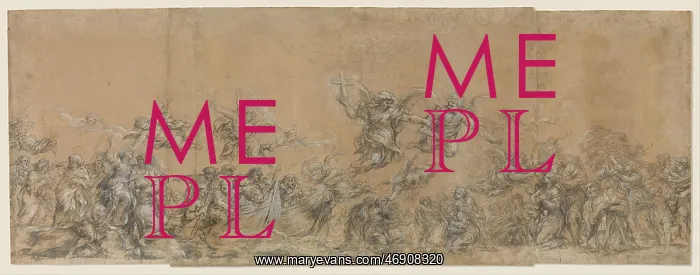 : Study for Angels Sealing the Foreheads of the : Study for Angels Sealing the Foreheads of the