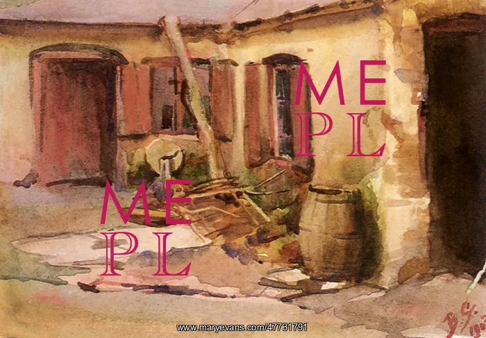  : Study of a Courtyard with Barrel