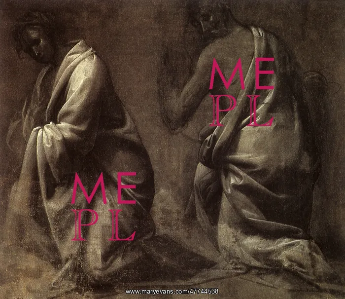 : Study of the Drapery of a Kneeling Woman and Man : Study of the Drapery of a Kneeling Woman and Man