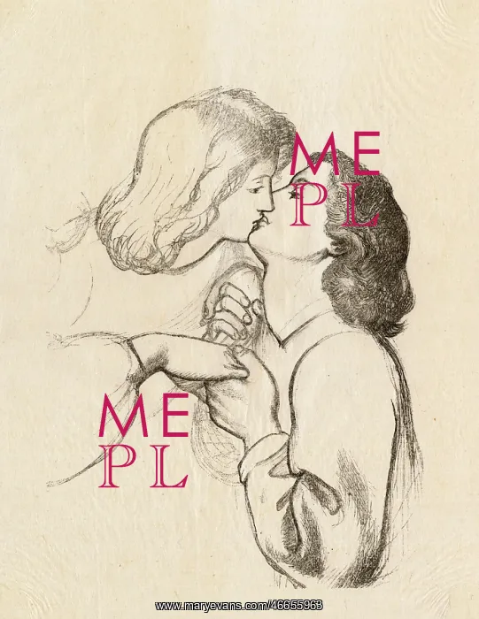 : Study for Frontispiece by Dante Gabriel Rossetti : Study for Frontispiece by Dante Gabriel Rossetti