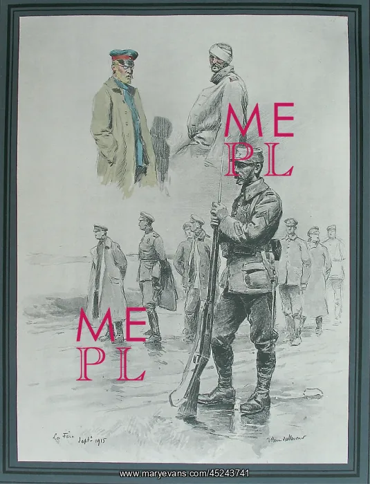 : A study of German prisoners being guarded by French sentry : A study of German prisoners being guarded by French sentry