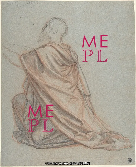 : Study of a Kneeling Man; verso: Cropped Study : Study of a Kneeling Man; verso: Cropped Study