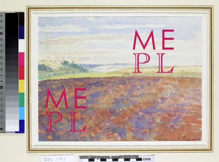 : Study of a landscape with a ploughed field, Eragny-sur-Epte : Study of a landscape with a ploughed field, Eragny-sur-Epte