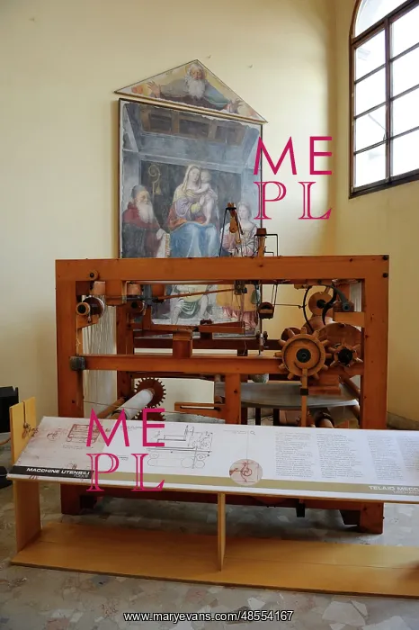  : Study of Leonardo da Vinci. Mechanical loom. 15th century