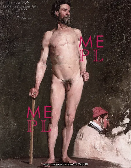 : Study of a Male Nude Leaning on a Staff : Study of a Male Nude Leaning on a Staff