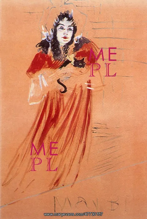 : Study for May Belfort, by Toulouse-Lautrec : Study for May Belfort, by Toulouse-Lautrec