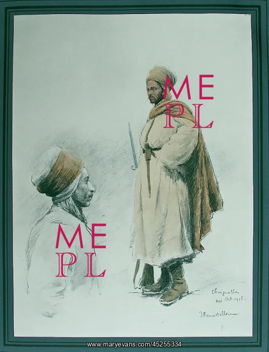: Study of two Moroccan soldiers at Chingnolles : Study of two Moroccan soldiers at Chingnolles