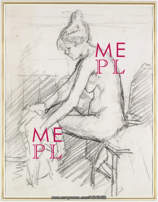 : Study of a Nude Female, seated, drying her right Foot : Study of a Nude Female, seated, drying her right Foot