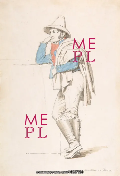 : Study of a Roman Coachman, early 19th century : Study of a Roman Coachman, early 19th century