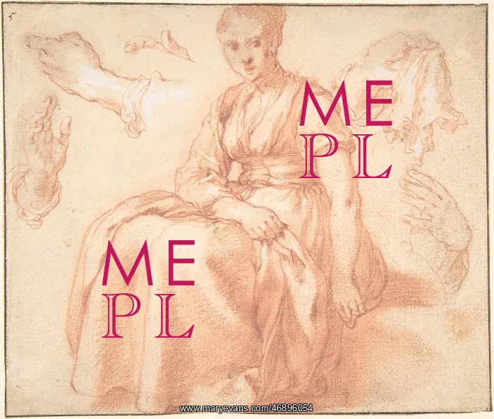 : Study of a Seated Woman and Five Studies of Hands; : Study of a Seated Woman and Five Studies of Hands;