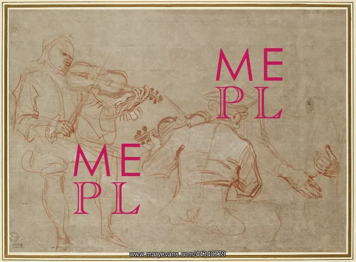 : Study of two Violinists and a Pair of Hands, holding an Arm : Study of two Violinists and a Pair of Hands, holding an Arm