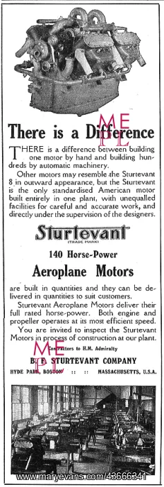 : Sturtevant 140 HP Aeroplane Motors. There Is A Difference : Sturtevant 140 HP Aeroplane Motors. There Is A Difference