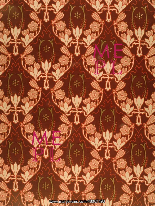  : Stylised floral design in brown and cream