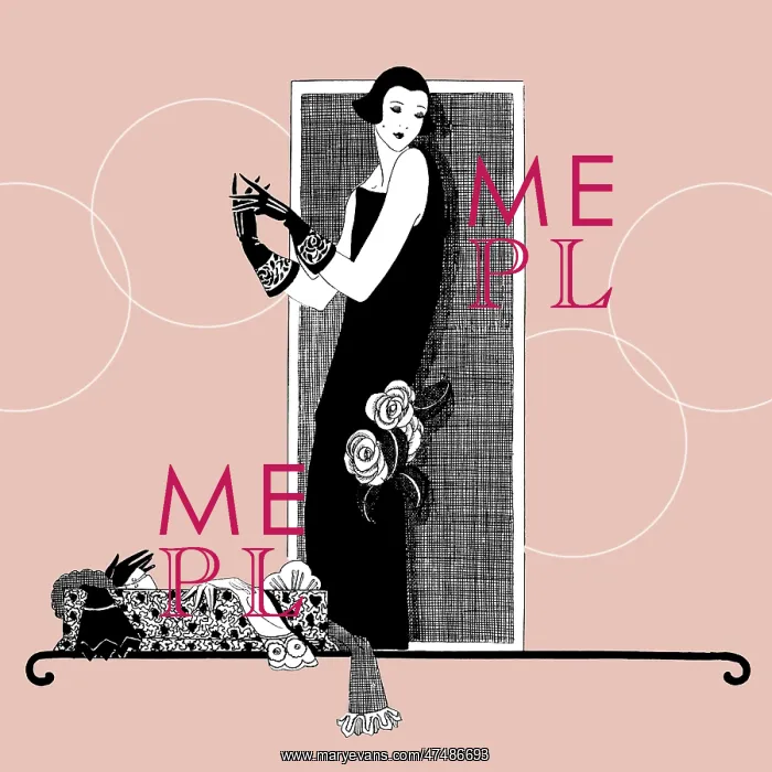  : Stylish 1920s Lady on blush pink background