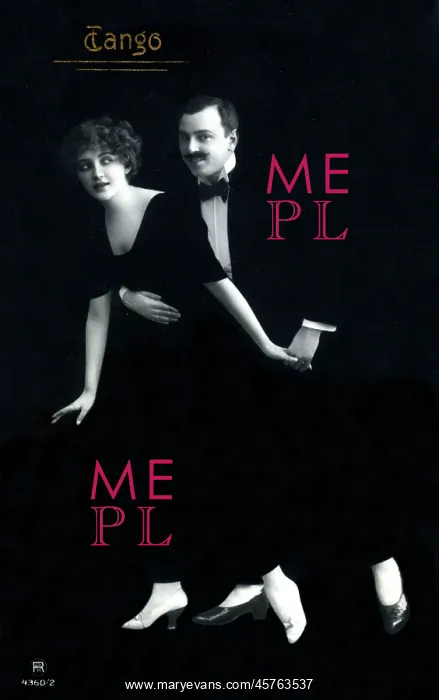 : A stylish finely-dressed German couple dancing the Tango : A stylish finely-dressed German couple dancing the Tango