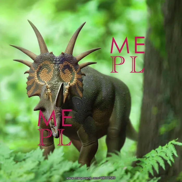 : Styracosaurus dinosaur in the forest : Styracosaurus dinosaur in the forest