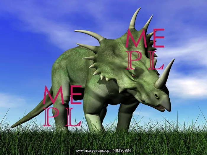 : Styracosaurus dinosaur walking in the grass : Styracosaurus dinosaur walking in the grass