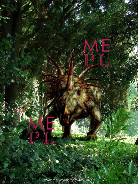 : Styracosaurus in a forest : Styracosaurus in a forest