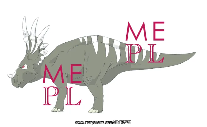 : Styracosaurus pencil drawing with digital color : Styracosaurus pencil drawing with digital color