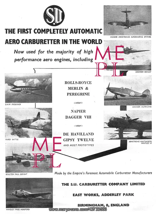 : S.U.Aero Engine Carburetters : S.U.Aero Engine Carburetters