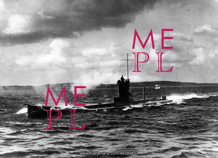 : The submarine SM U8 in the North Sea : The submarine SM U8 in the North Sea