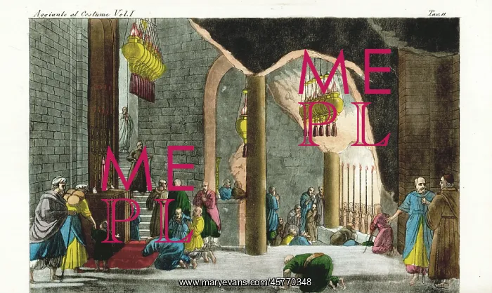 : Subterranean church in Bethlehem, 1800s : Subterranean church in Bethlehem, 1800s
