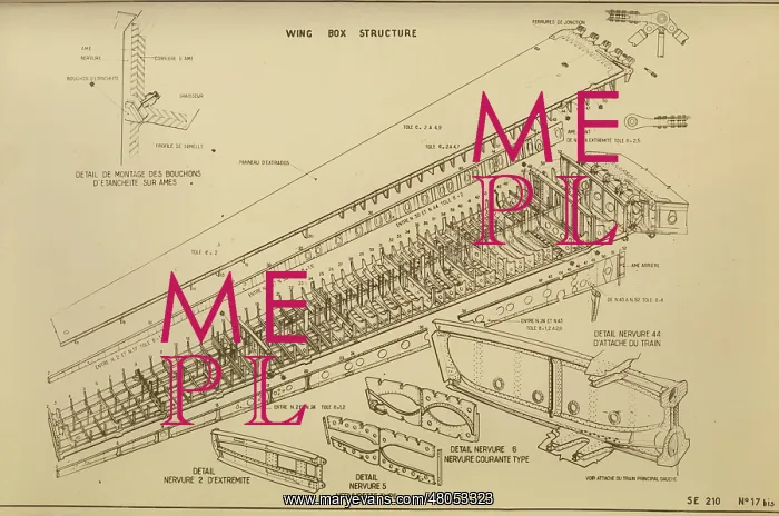 : Sud Aviation Caravelle wing box structure : Sud Aviation Caravelle wing box structure