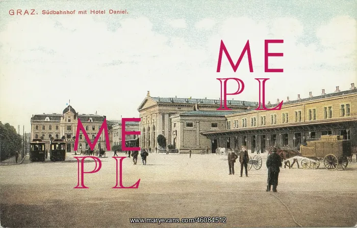 : Sudbahnhof. Railwaystation with Hotel Daniel : Sudbahnhof. Railwaystation with Hotel Daniel