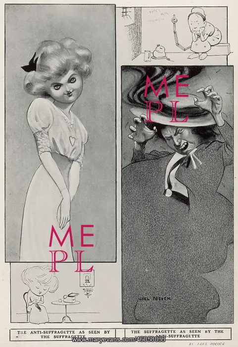 : The suffrage debate: two extreme portraits : The suffrage debate: two extreme portraits