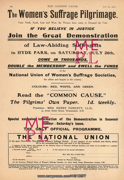: Suffrage Pilgrimage NUWSS 1913 : Suffrage Pilgrimage NUWSS 1913