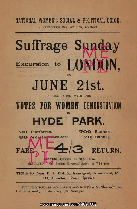 : Suffragette Demonstration Hyde Park 1908 : Suffragette Demonstration Hyde Park 1908