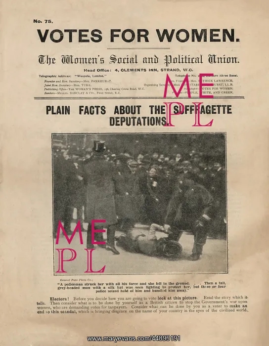 : Suffragette Deputation Black Friday 1910 : Suffragette Deputation Black Friday 1910