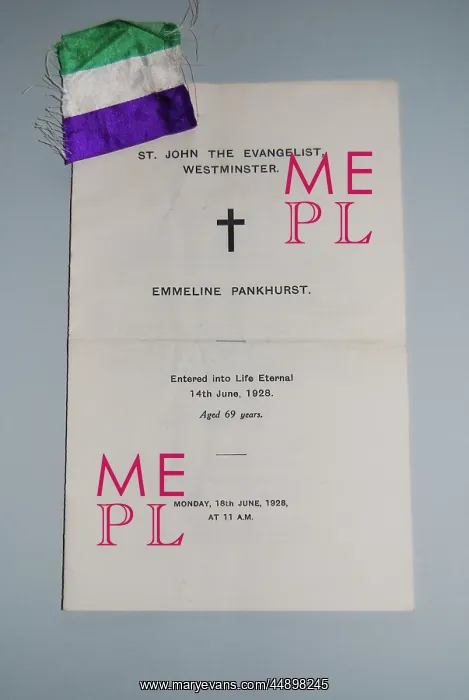 : Suffragette Emmeline Pankhurst Funeral : Suffragette Emmeline Pankhurst Funeral