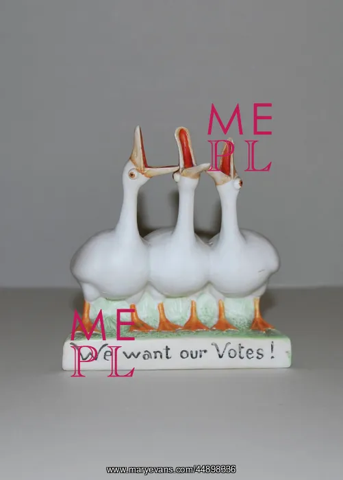 : Suffragette Geese Votes Ceramic Figurine : Suffragette Geese Votes Ceramic Figurine