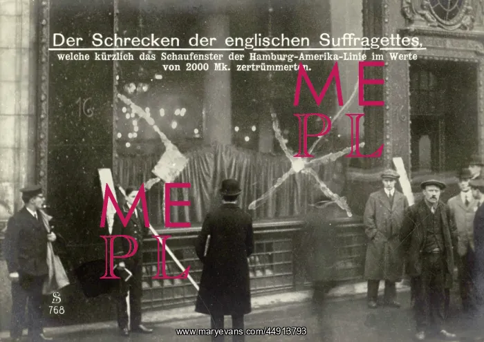 : Suffragette Militants Smashed Windows : Suffragette Militants Smashed Windows