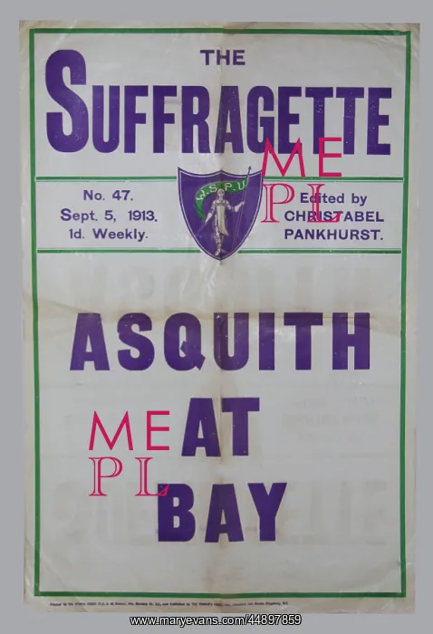 : The Suffragette Newspaper Placard Asquith : The Suffragette Newspaper Placard Asquith