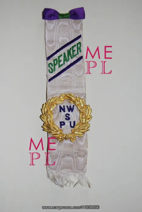 : Suffragette N.W.S.P.U Regalia Ribbon : Suffragette N.W.S.P.U Regalia Ribbon