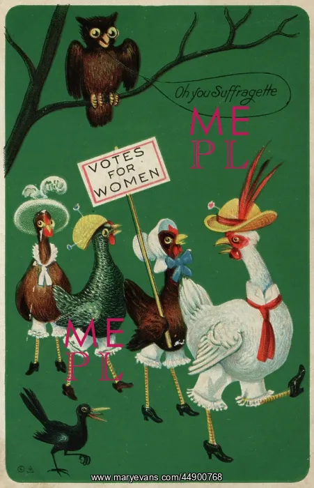 : Suffragette Owl and Chickens : Suffragette Owl and Chickens