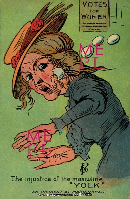 : Suffragette Pelted with Eggs : Suffragette Pelted with Eggs