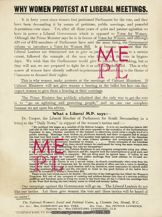 : Suffragette Protests at Liberal Meetings : Suffragette Protests at Liberal Meetings