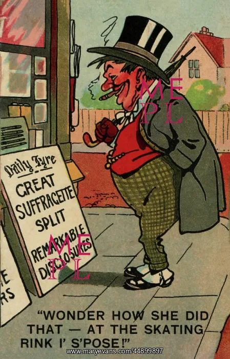: Suffragette, Split Red Faced Man : Suffragette, Split Red Faced Man