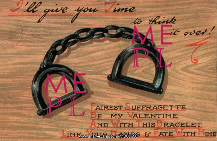 : Suffragette Valentine Card Handcuffs : Suffragette Valentine Card Handcuffs