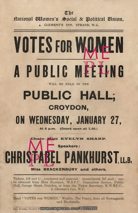 : Suffragette Votes for Women Meeting : Suffragette Votes for Women Meeting
