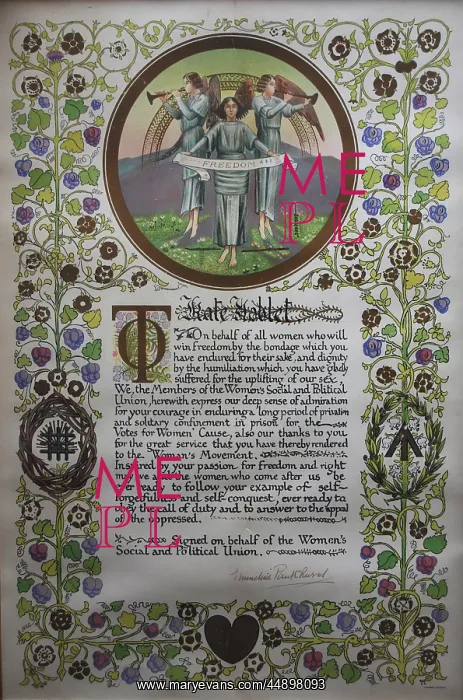 : Suffragette W.S.P.U Certificate Kate Noblett : Suffragette W.S.P.U Certificate Kate Noblett